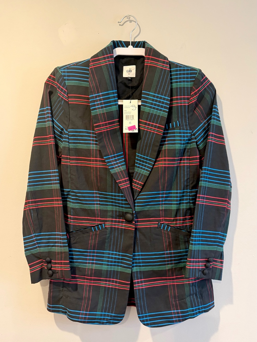 Cabi Holiday Plaid Blazer